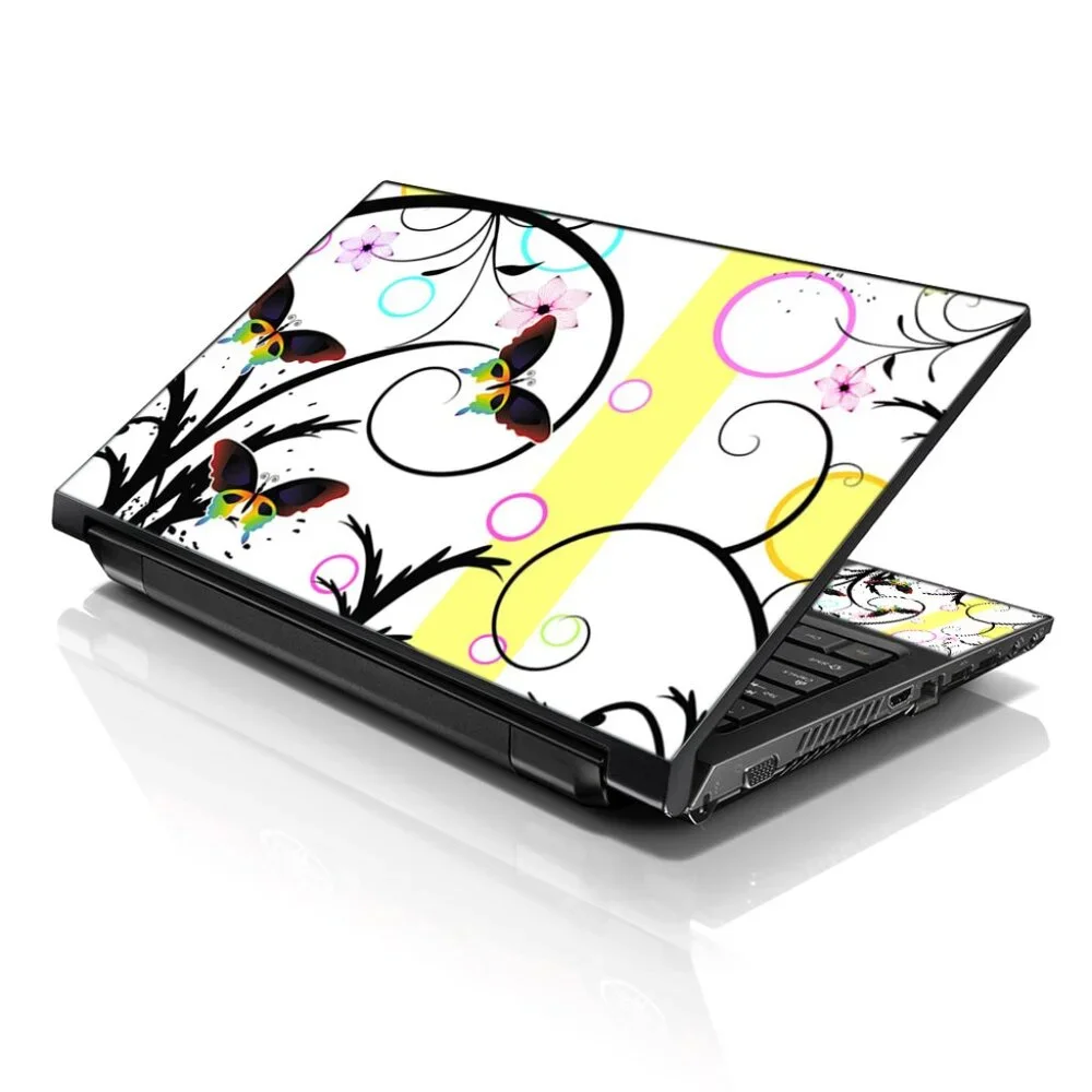 LSS 15.6 & 17.3 Inch Laptop Notebook Skin Sticker Decal-Butterfly Escape Floral